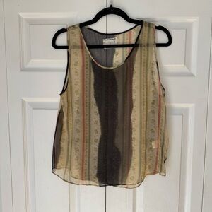 Gary Graham 100% Silk Sleeveless Tank Top Bohemian Floral 6